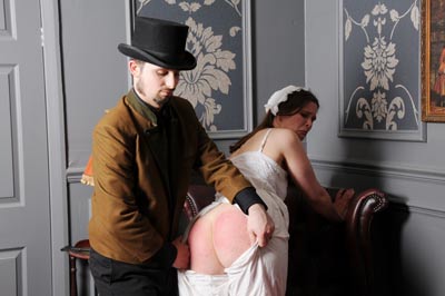 The maid is beaten hard